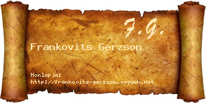 Frankovits Gerzson névjegykártya